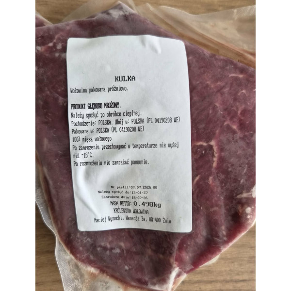 Udziec-zrazowa (kulka) 0,498 kg ( produkt głęboko mrożony)